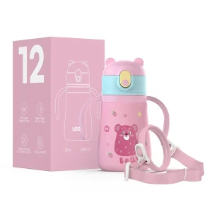 12 oz kids stainless steel water bottle with straw for school (复制)