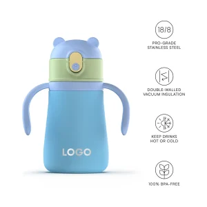 12 oz kids stainless steel water bottle with straw for school (复制)