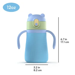 12 oz kids stainless steel water bottle with straw for school (复制)