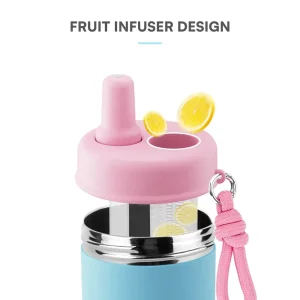 12oz kids stainless steel water bottle with fruit infuser