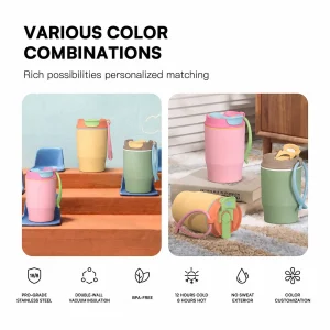 800ml 2 in 1 glass lined stainless steel thermal cup with straw (复制)