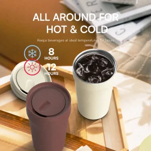 14oz insulated stainless steel coffee tumbler with 2 in 1 straw & spout lid (复制)