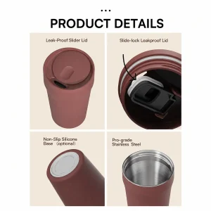 14oz insulated stainless steel coffee tumbler with 2 in 1 straw & spout lid (复制)