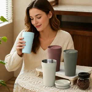 14oz insulated stainless steel coffee tumbler with 2 in 1 straw & spout lid (复制)