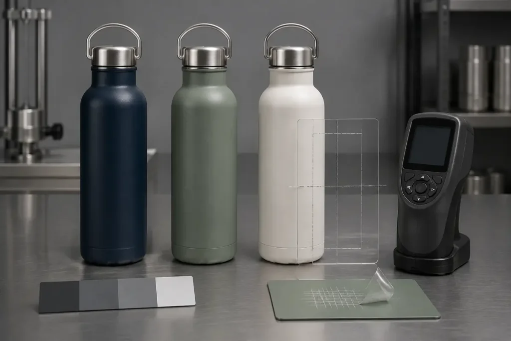 From Approved Sample to Shipment: Quality Control for Custom Stainless Steel Drinkware bottle color coating quality inspection