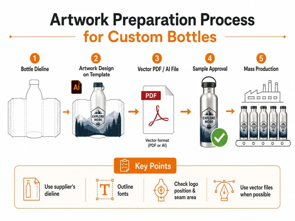 Custom Bottle Artwork Preparation Process: Dieline to Mass Production