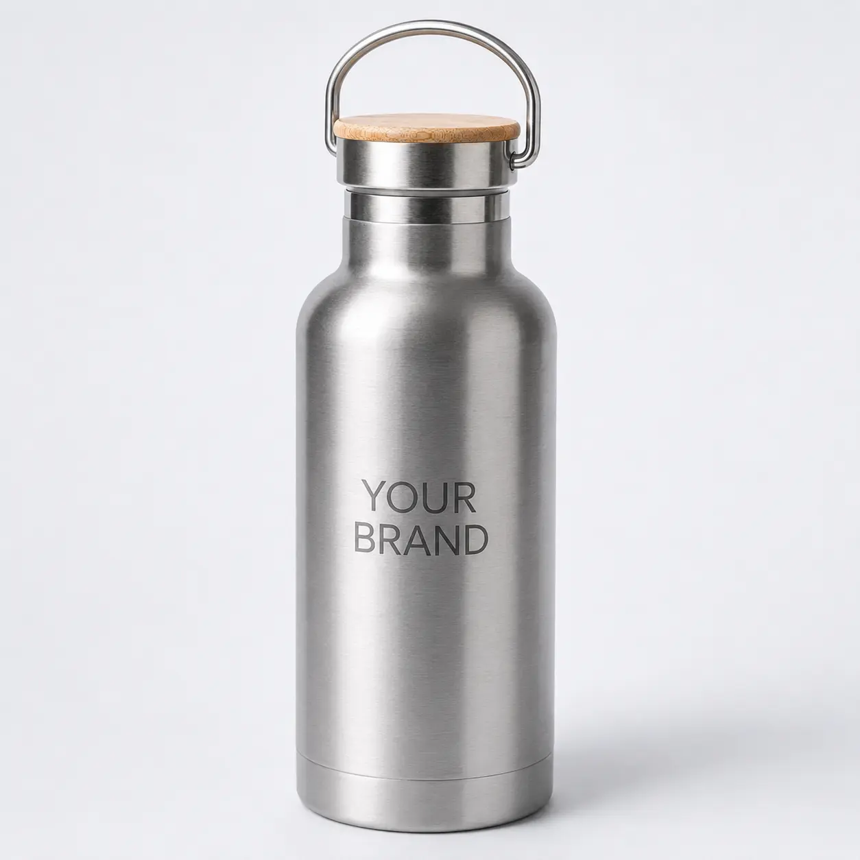 custom logo stainless steel water bottle brushed steel