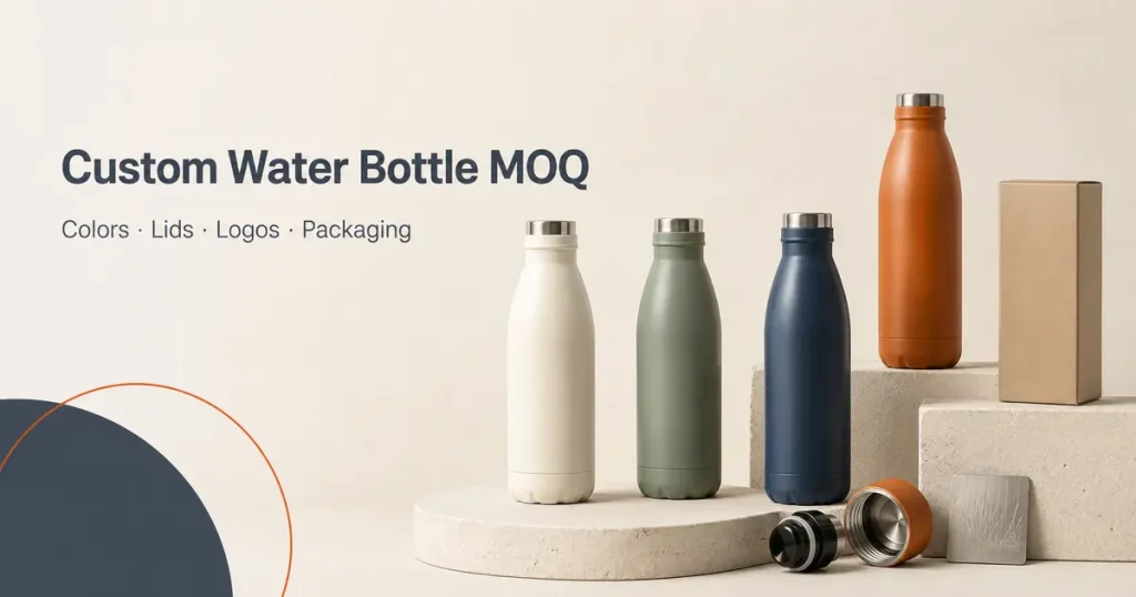 Custom Water Bottle MOQ Explained: Why Colors, Lids, Logos and Packaging Have Different Minimums Custom water bottle MOQ for colors, lids, logos, and packaging