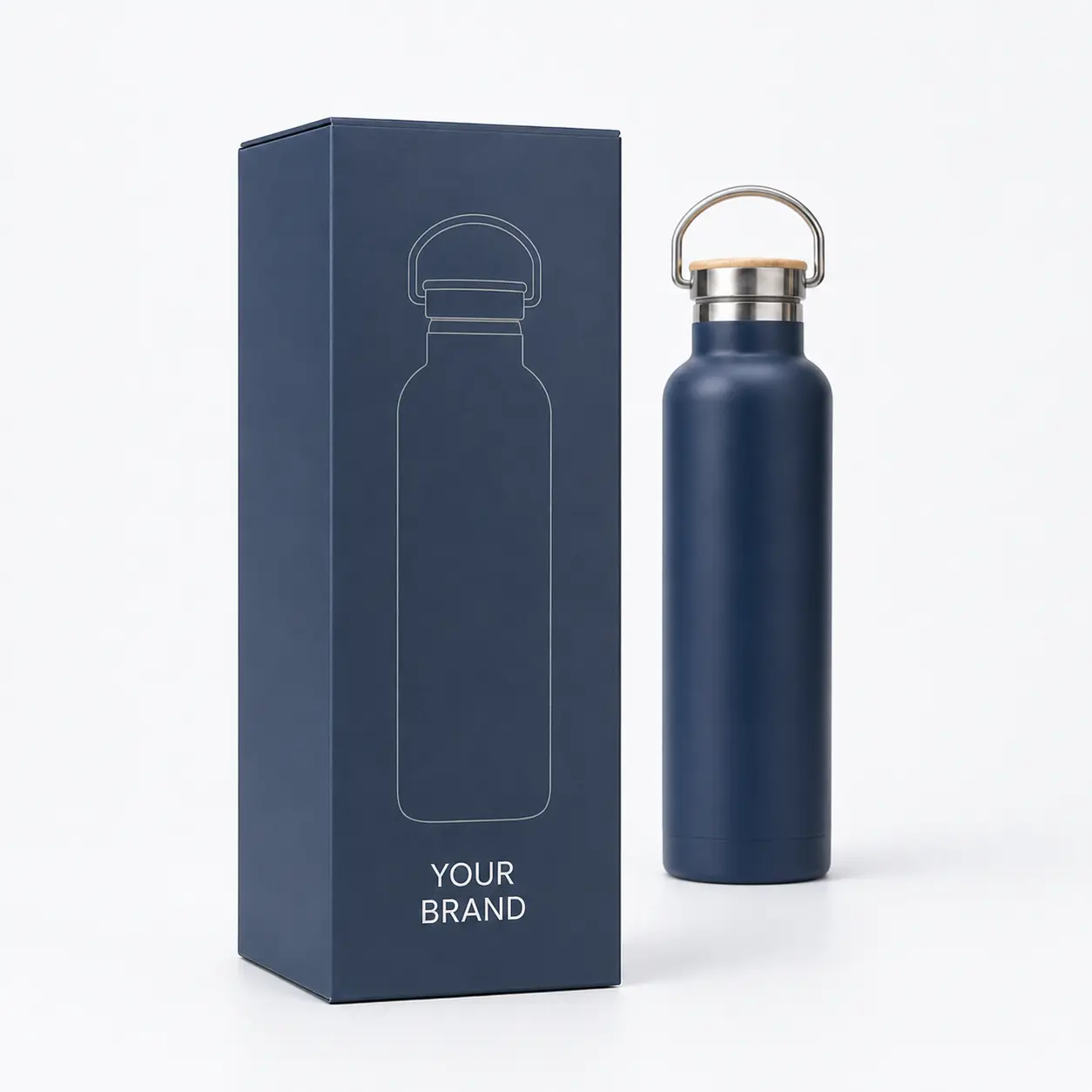 custom water bottle packaging and product