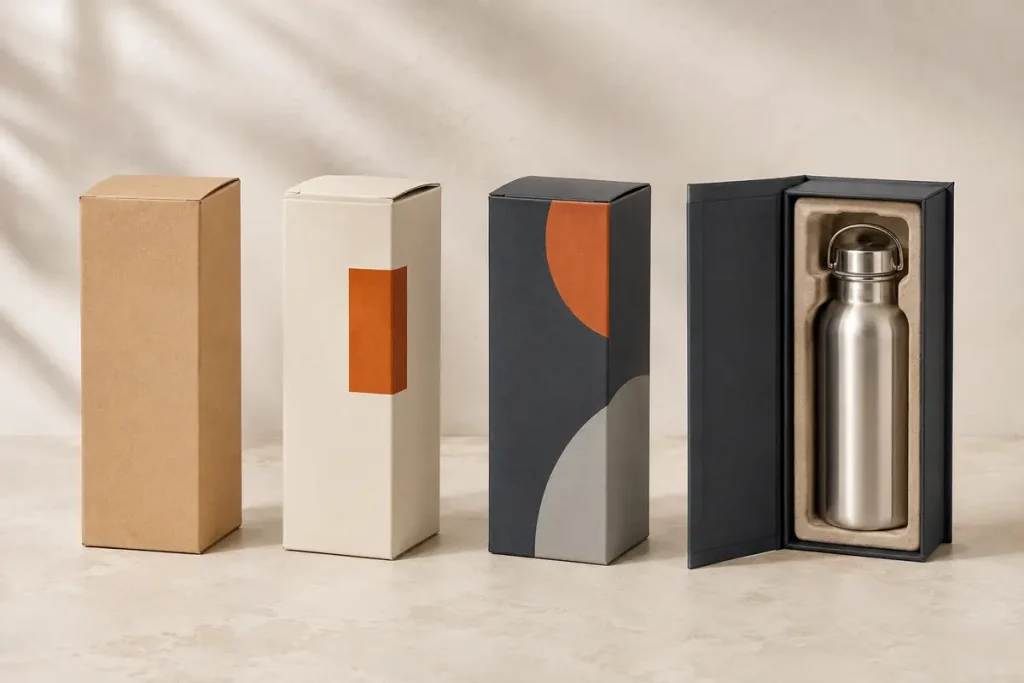 Custom Water Bottle MOQ Explained: Why Colors, Lids, Logos and Packaging Have Different Minimums Custom water bottle packaging options and MOQ