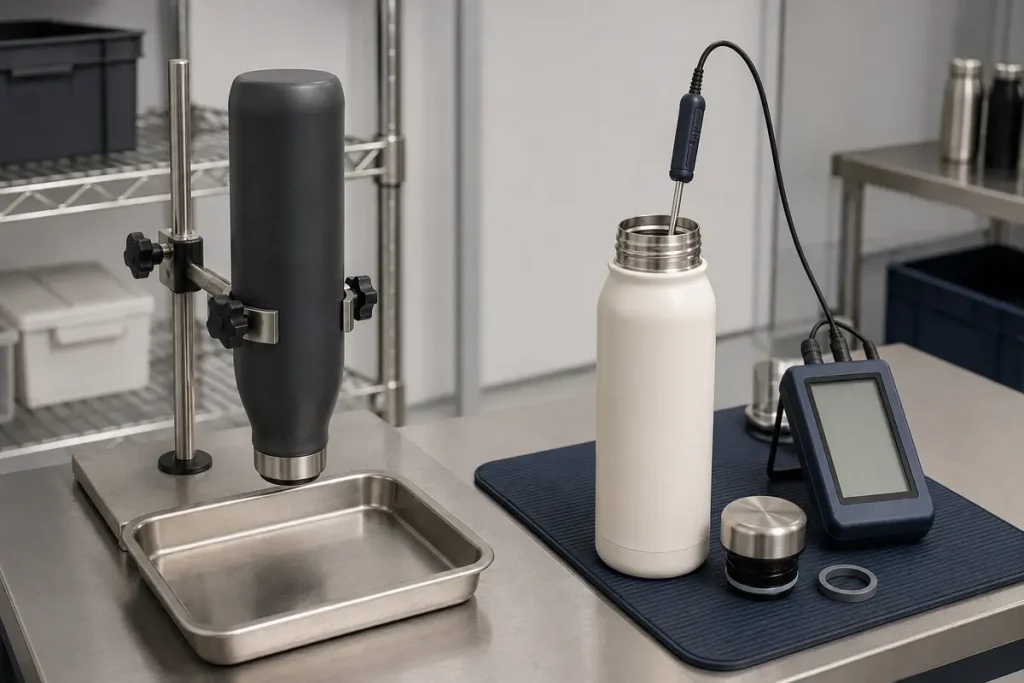 From Approved Sample to Shipment: Quality Control for Custom Stainless Steel Drinkware insulated bottle leak thermal test