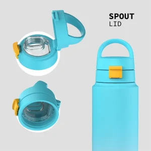40 oz vacuum insulated stainless steel travel bottle with two cups and handle (复制)