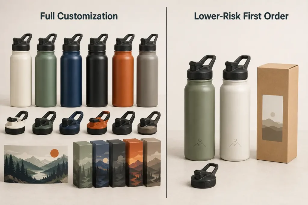 Custom Water Bottle MOQ Explained: Why Colors, Lids, Logos and Packaging Have Different Minimums reduce custom water bottle moq