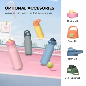 18 oz / 21 oz vacuum insulated stainless steel cycling water bottle