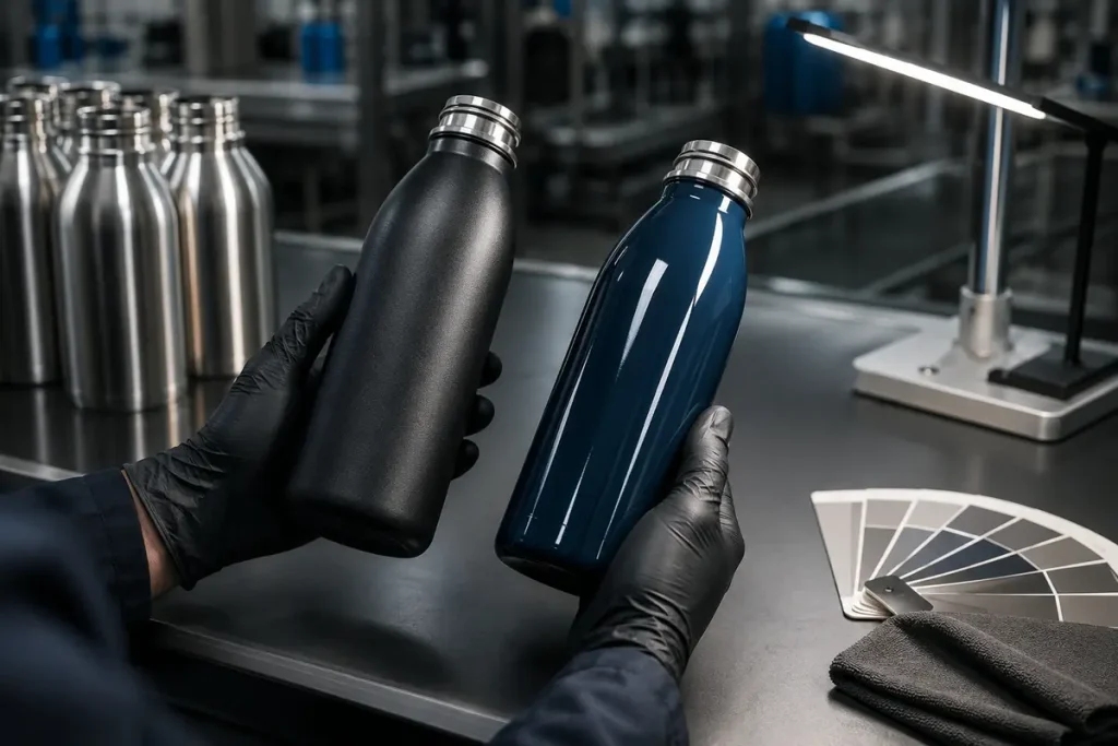 Powder Coating vs Spray Painting for Stainless Steel Water Bottles: What Buyers Should Specify Coating quality inspection for custom stainless steel water bottles